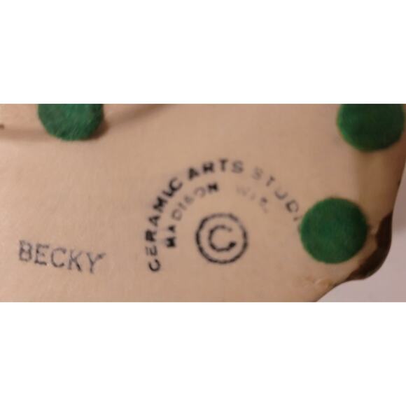 1950s Ceramic Arts Studio, Madison, WI. "Becky" Swedish Woman Head Vase Vintage - Picture 7 of 9